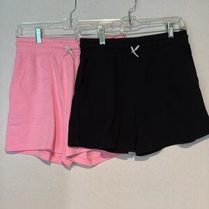 Set of 2.  Old Navy girls shorts.   Size XL.  Pink and black